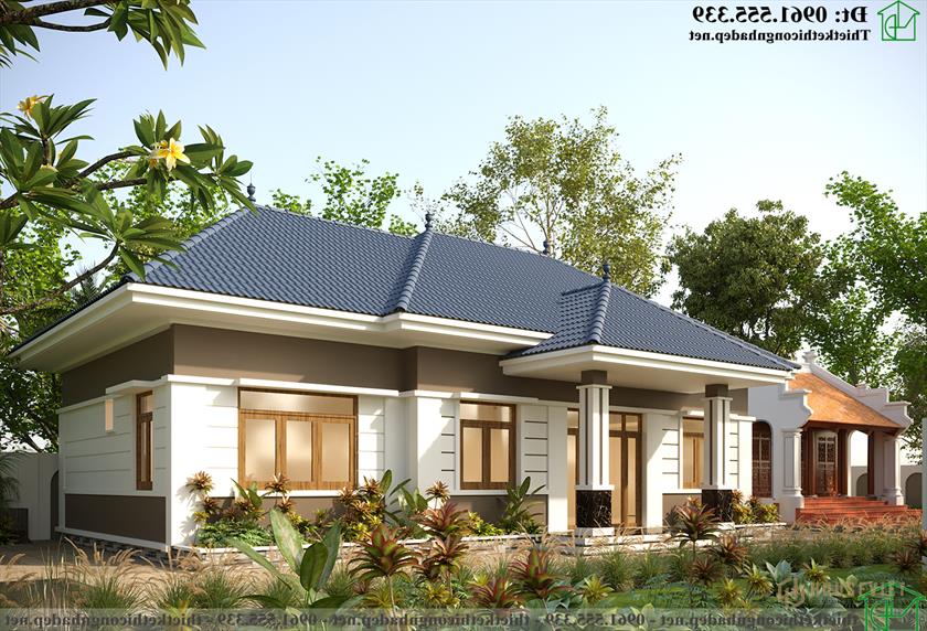 Phương án chốt mẫu nhà ở 1 tầng mái nhật NDNTH23