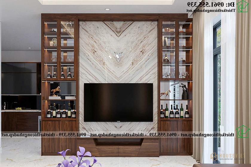 Kệ tivi gỗ công nghiệp giả óc chó đẹp NDNTH23