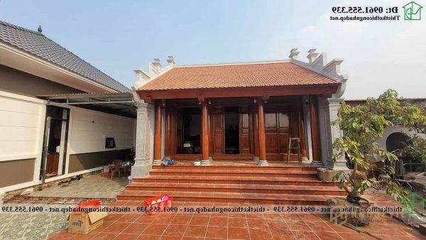 Hình ảnh thực tế công trình nhà ở 1 tầng mái nhật kết hợp với nhà thờ họ đẹp NDNTH23 Hinh Anh Thuc Te Nha Tho Ho Dep Ndnth23