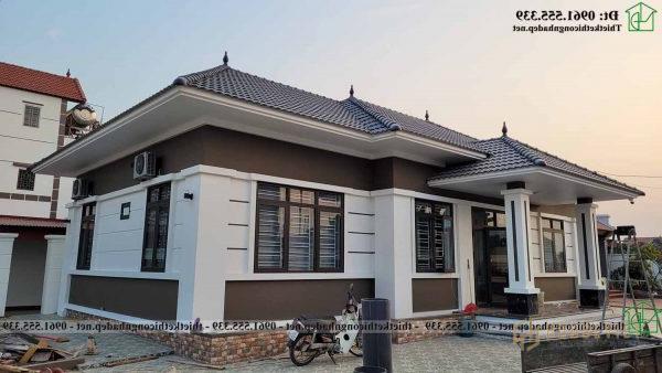 Hình ảnh thực tế công trình nhà ở 1 tầng mái nhật kết hợp với nhà thờ họ đẹp NDNTH23 Mau Nha 1 Tang Mai Thai Dep Ndnth23