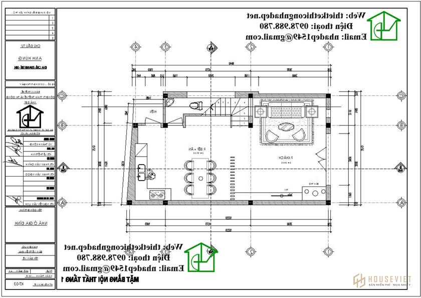 NDNP2T5.  Bố trí nội thất tầng 1