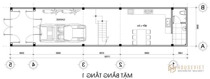 Mẫu nhà ống 70m2 3 tầng