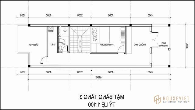 Mẫu nhà ống 70m2 3 tầng