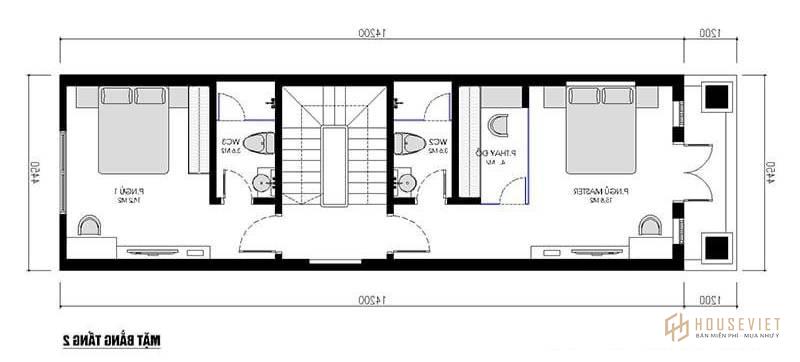 Mẫu nhà ống 70m2 3 tầng