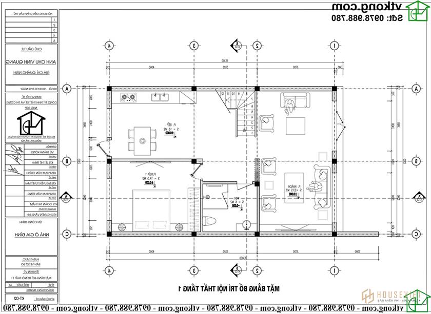 Nhà ống 2 tầng 7x11m