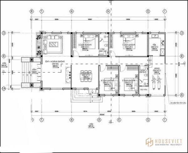 bản vẽ nhà cấp 4 diện tích 100m2