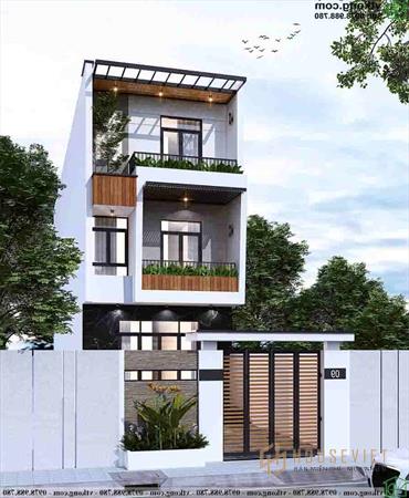 Góc phối cảnh mẫu nhà ống 3 tầng hiện đại NP3T023