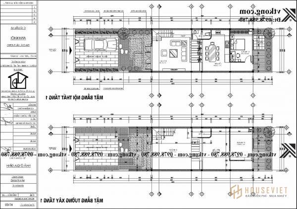 Mẫu nhà ống 2 tầng hiện đại mặt tiền 6m ấn tượng