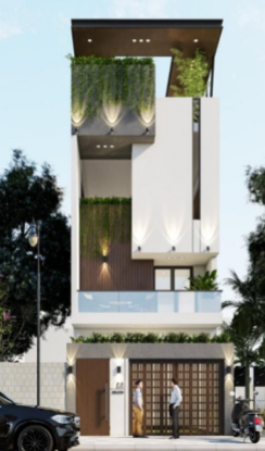 Thi công mẫu nhà 1 trệt 3 lầu mặt tiền 4m | hồ sơ chi tiết