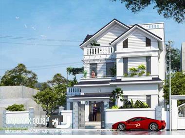 Mẫu nhà biệt thự 3 tầng mái thái xây dựng trên đất 15x20m