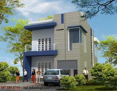 Bản vẽ thiết kế nhà phố 2 tầng đẹp diện tích 7.6x16m