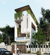 Thiết kế nhà phố 1 trệt 3 lầu với mặt tiền 7m hiện đại