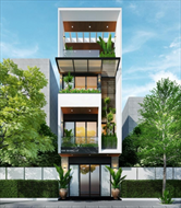 Mẫu nhà 1 trệt 3 lầu 5x20m | có gara ô tô mặt tiền 5m