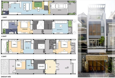 Giải pháp xây dựng nhà 4x12m từ mẫu nhà ống 4 tầng