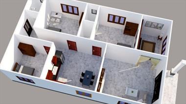 Bản vẽ phối cảnh mẫu nhà cấp 4 đẹp 9x15m thời thượng nhất