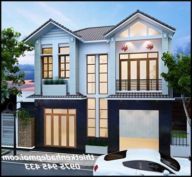 Bản vẽ xây dựng nhà ngang 9m 2 3 tầng đẹp ngang 2022