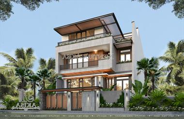 Mẫu biệt thự 3 tầng hiện đại có tầng hầm (TGĐ: Anh Hùng - Tuyên Quang) BT31619