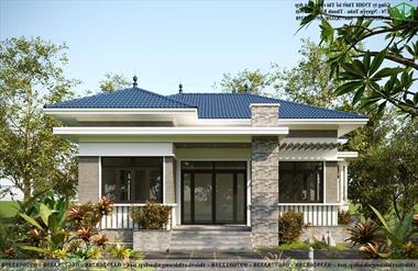 Mẫu thiết kế nhà cấp 4 có sân vườn 140m2 tại Quảng Bình NDNC4134