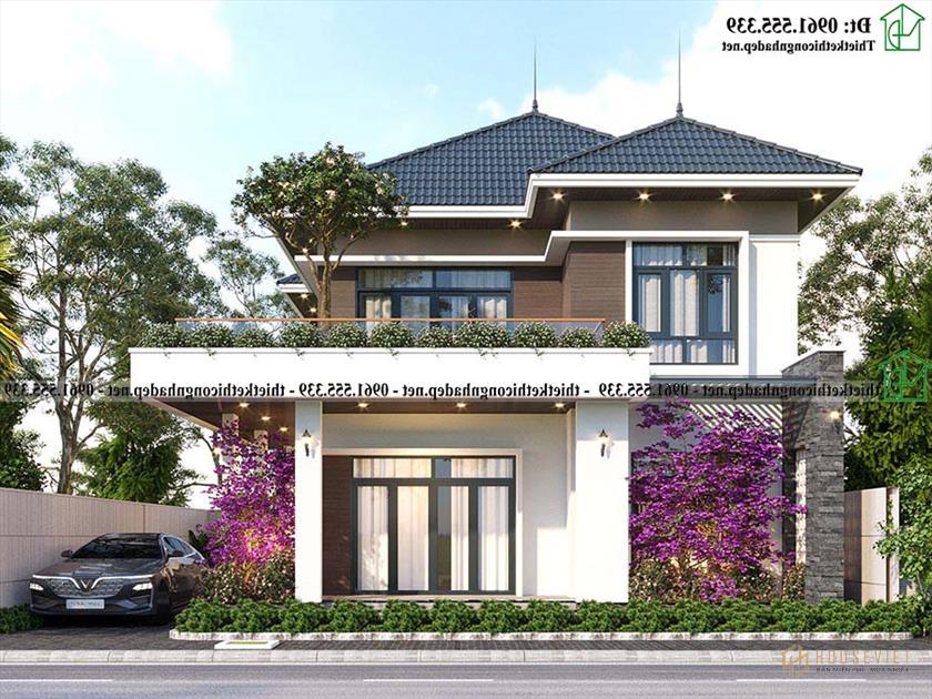 Mẫu Biệt Thự 2 Tầng Mái Nhật 10x13m Tại Hà Nam Ndbt2t137