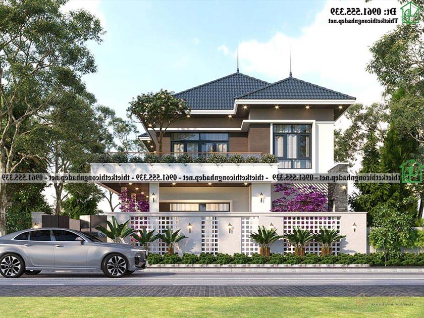 Mẫu Biệt Thự 2 Tầng Mái Nhật 10x13m Tại Hà Nam Ndbt2t137