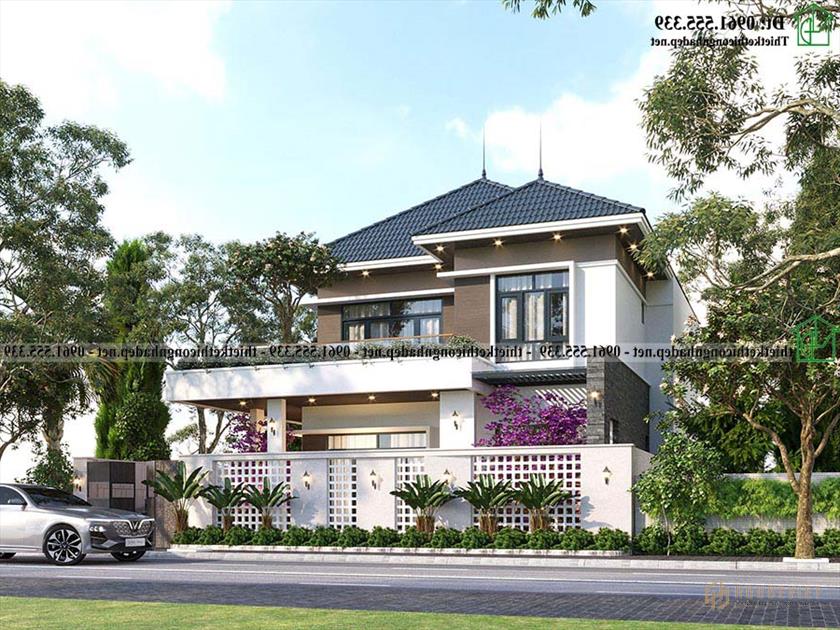 Mẫu Biệt Thự 2 Tầng Mái Nhật 10x13m Tại Hà Nam Ndbt2t137