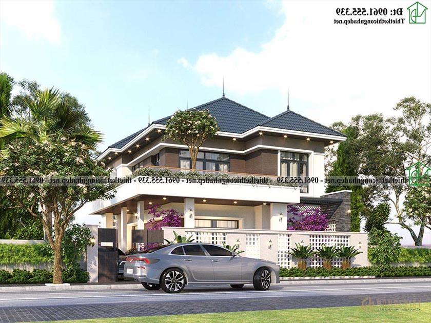 Mẫu Biệt Thự 2 Tầng Mái Nhật 10x13m Tại Hà Nam Ndbt2t137