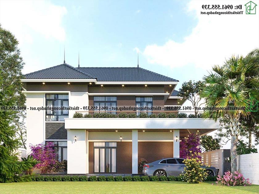 Mẫu Biệt Thự 2 Tầng Mái Nhật 10x13m Tại Hà Nam Ndbt2t137