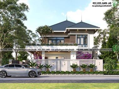 Mẫu biệt thự mái thái 2 tầng 10x13m tại Hà Nam NDBT2T137