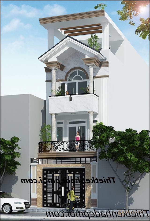 Nhà phố 3 tầng 1 tum 5x16m hiện đại