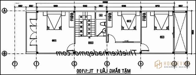 bản vẽ nhà 5x16 3 tầng 6 phòng ngủ