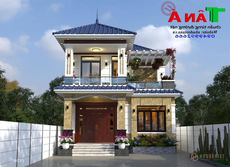 Mẫu nhà 2 tầng mái thái ở Ba Vì - Hà Nội MS: CC240