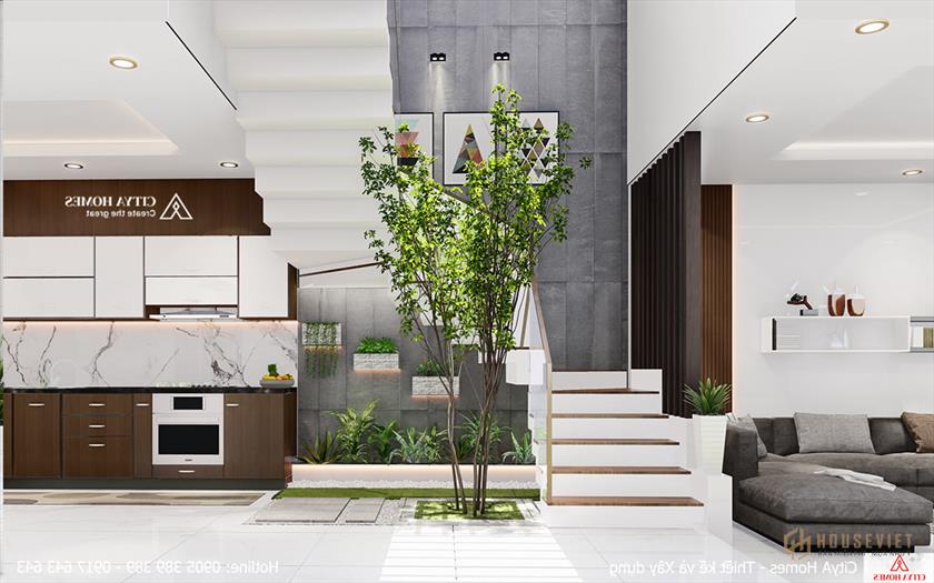 Cảnh nhỏ trong khu vực cầu thang