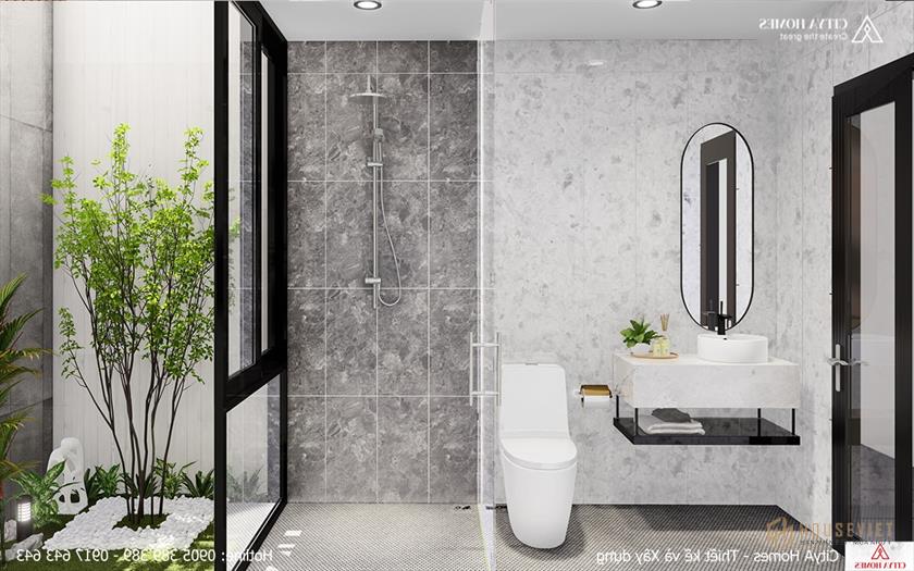 Nhà vệ sinh nhỏ xinh và hiện đại