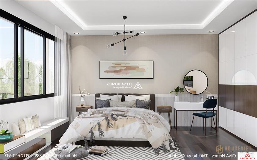 Phòng Ngủ Với Bộ Bàn Trang Điểm Ấn Tượng