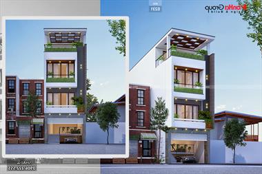 Mẫu thiết kế nhà phố hiện đại kết hợp kinh doanh 4 tầng tại Phú Yên - SỐ 012300