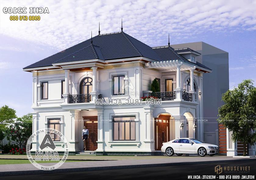 Toàn cảnh mẫu nhà 2 tầng kiến trúc tân cổ điển đẹp Toàn cảnh mẫu nhà 2 tầng kiến trúc tân cổ điển đẹp