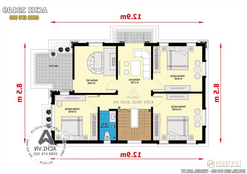 Bản vẽ mặt bằng mẫu nhà tân cổ điển 2 tầng mặt tiền 8m 4 phòng ngủ Bản vẽ mặt bằng mẫu nhà tân cổ điển 2 tầng mặt tiền 8m 4 phòng ngủ