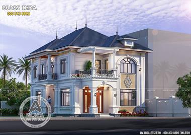 Mẫu nhà đẹp 2 tầng mặt tiền 8m 4 phòng ngủ - Mã số: ACHI 23109