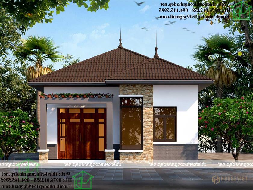 Nhà cấp 4 mái thái 8x9m đẹp