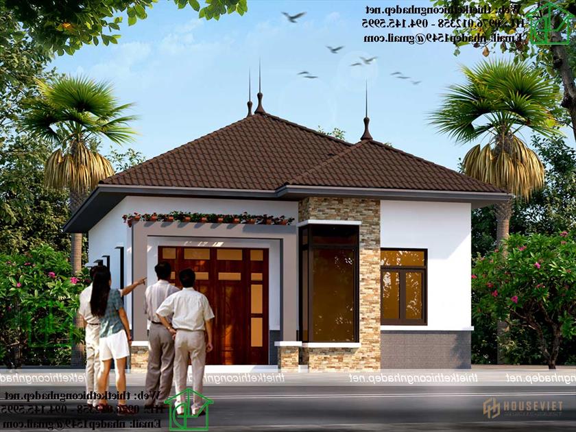 Mẫu nhà cấp 4 mái thái đẹp