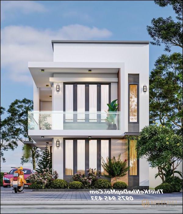 mẫu nhà ngang 7m 2 tầng