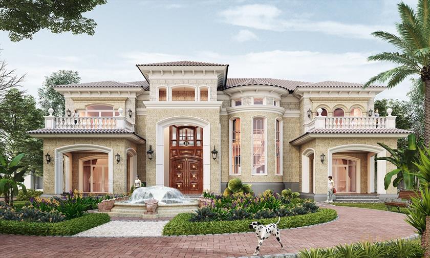 Biệt thự 2 tầng phong cách tân cổ điển diện tích 300m2