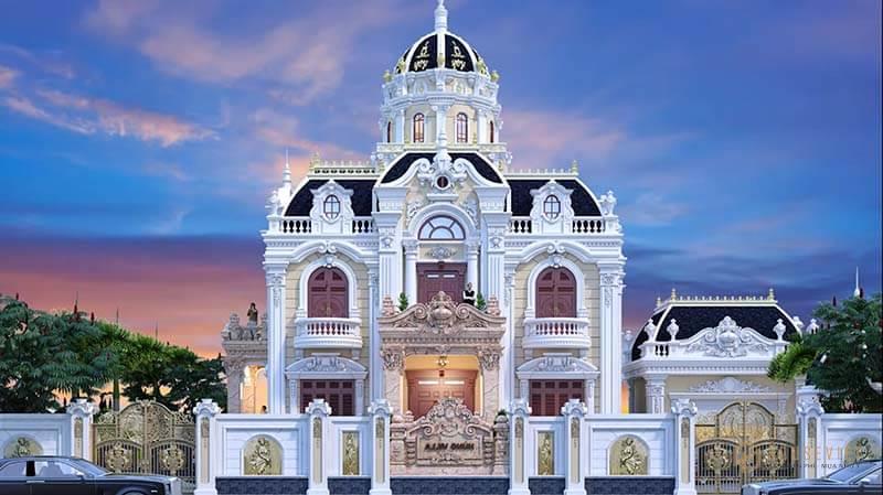 Biệt thự 300m2 2 tầng phong cách lâu đài cổ điển