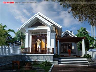 Mẫu thiết kế nhà đẹp 8x16m 1 tầng BT307077