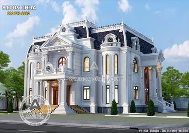 Mẫu thiết kế nhà vuông 2 tầng tân cổ điển đẹp - ACHI 2018