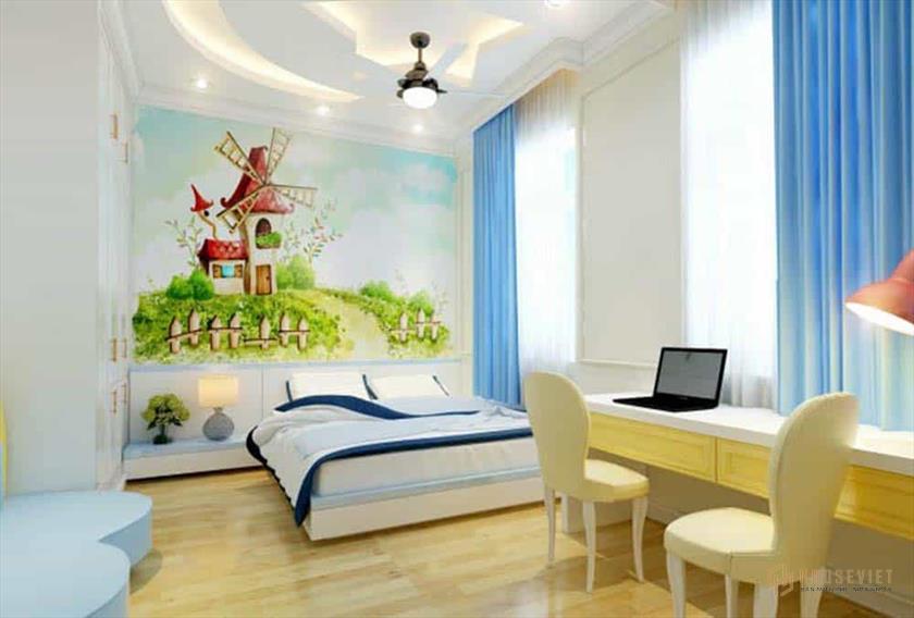 Phòng ngủ cho bé trai tràn đầy sức trẻ 