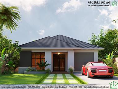 Mẫu nhà 1 tầng mái tôn đẹp 12x20m ở Đồng Nai NDBT1T122