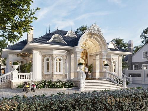 Thiết kế biệt thự 1 tầng kiểu pháp