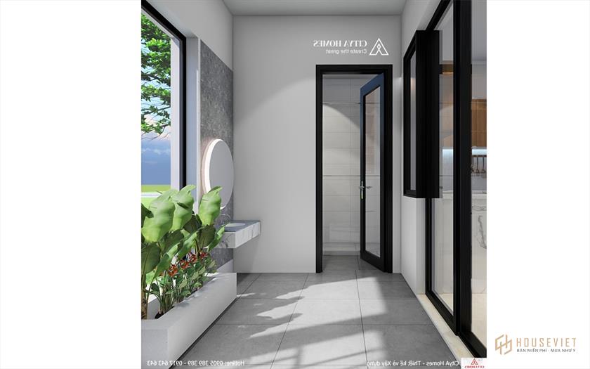 Cây xanh được bố trí bên ngoài tạo cảm giác trong lành, tươi mát