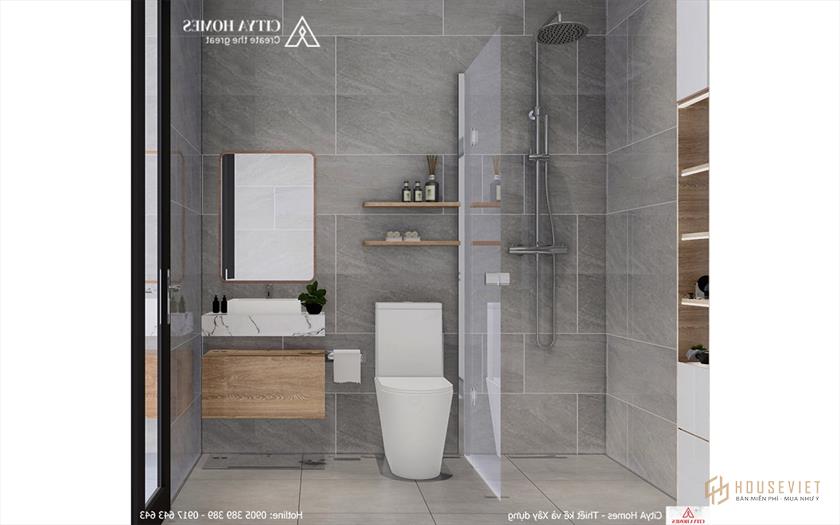 Phòng tắm đẹp với tông màu xám chủ đạo